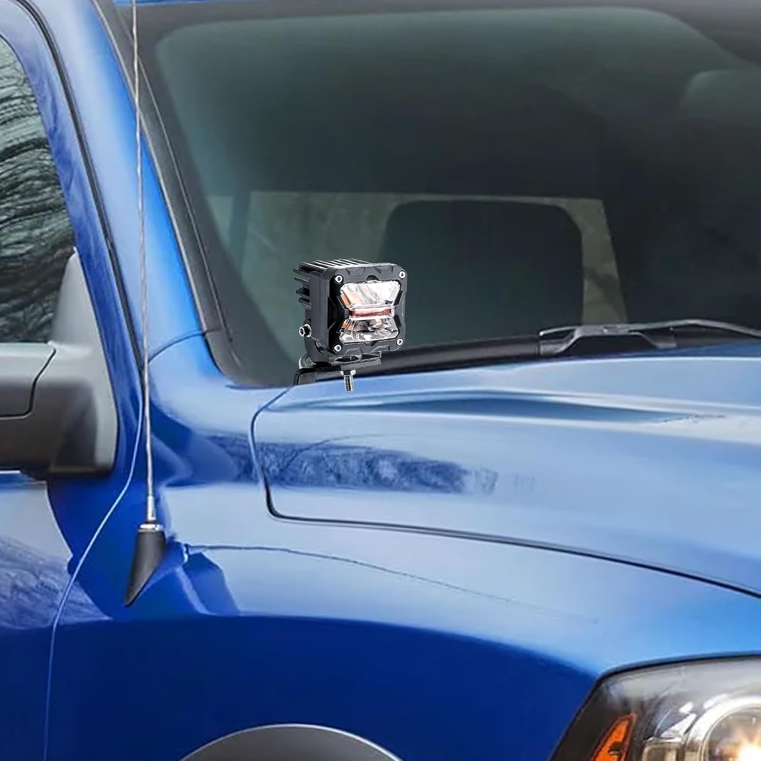 Wsays Hood Hinge LED Ditch Light Pod Mounting Brackets Auxiliary Offroad Light/Work Compatible with Dodge RAM 1500/2500/3500 2009-2018, RAM 1500 Classic 2019-2023