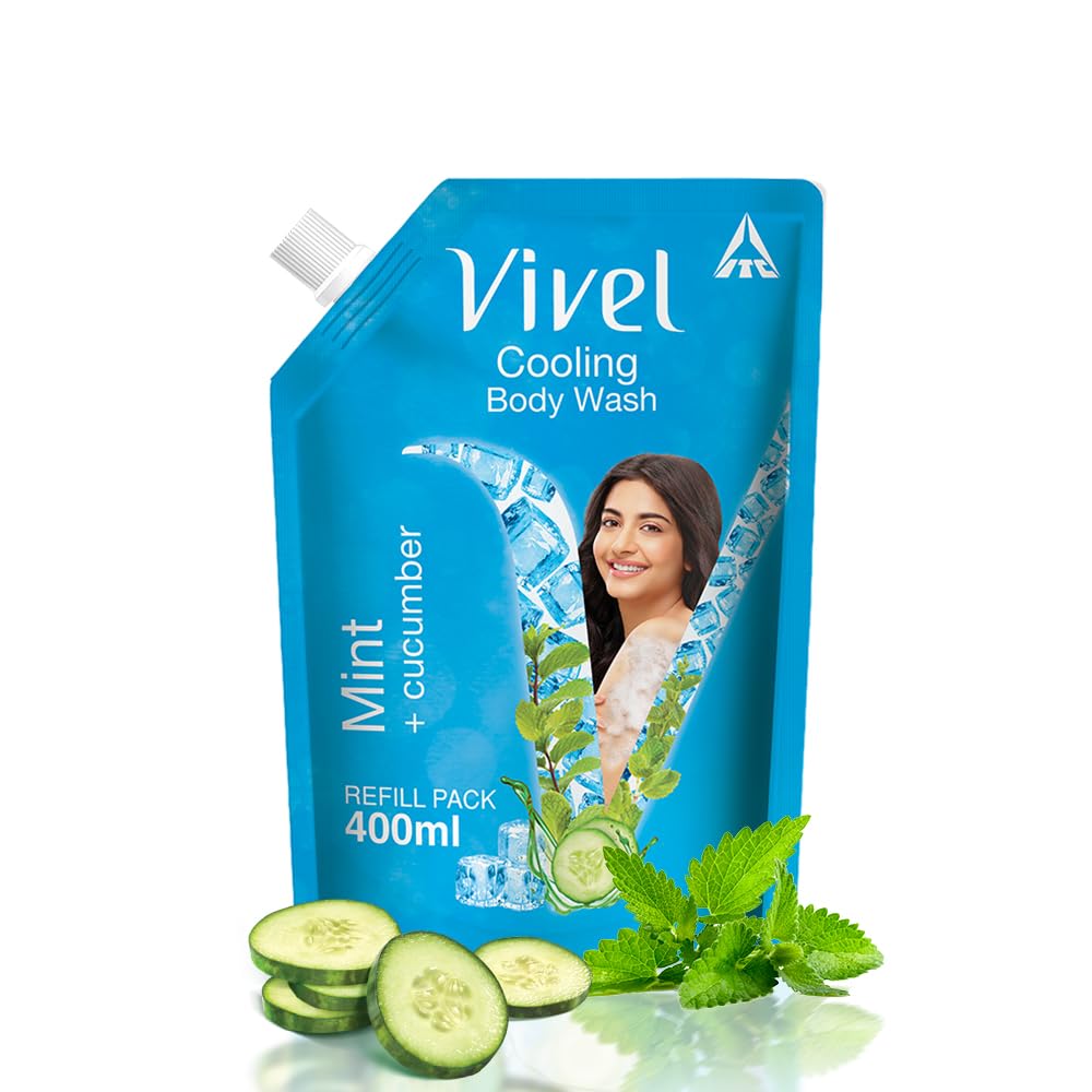 Vivel Cooling Body Wash, Mint & Cucumber Shower Gel, 400 ml Supersaver Refill Pouch, Moisturizing & Fragrant Bodywash, For... - Review, Price and Buying Guide