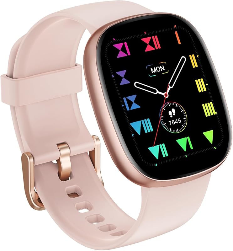 Smart Watch for Women Fitness Tracker, 1.85″ HD Touch Screen Smartwatch Compatible with iPhone Android Phones, Answer/Make Calls Heart Rate Sleep Monitor Pedometer Waterproof for Running Pink