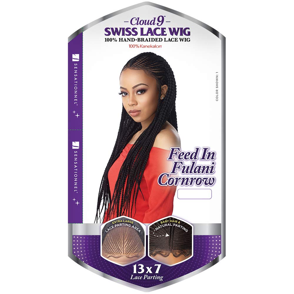 Sensationnel Lace Front Wig Cloud 9 Swiss Lace 13X7 Lace Parting Braid Lace Wig Feed In Fulani Cornrow (613)