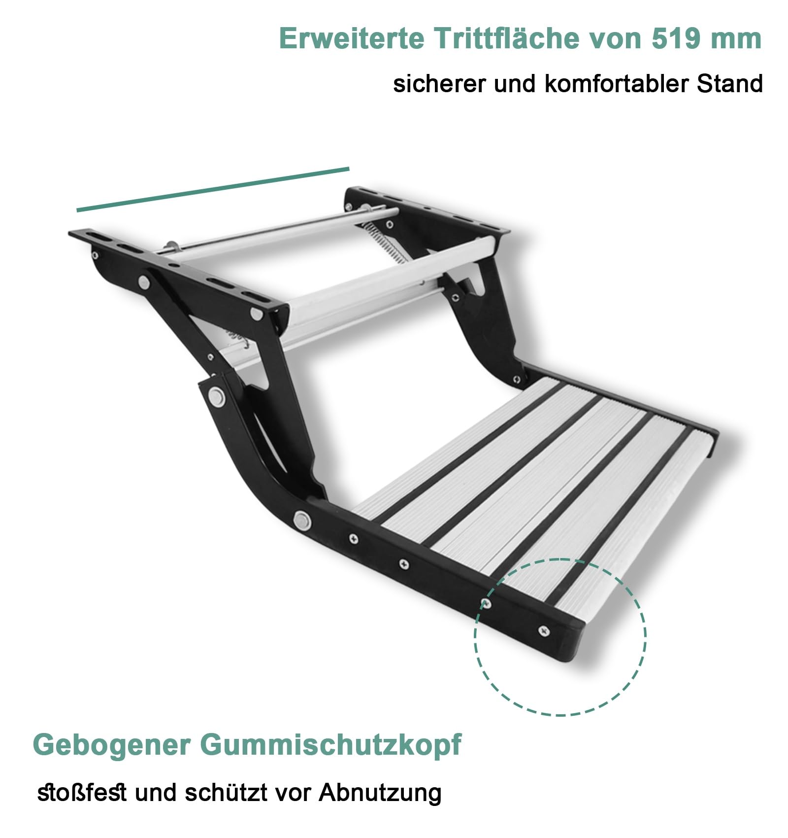 Wohnmobil & wohnwagen Trittstufe Aluminium - Klappbare Einstiegshilfe mit 200KG Tragfähigkeit,Rostfrei & Korrosionsbeständig,Anti-Rutsch,für Camping & SUV(Elektrische Einstufstufe)