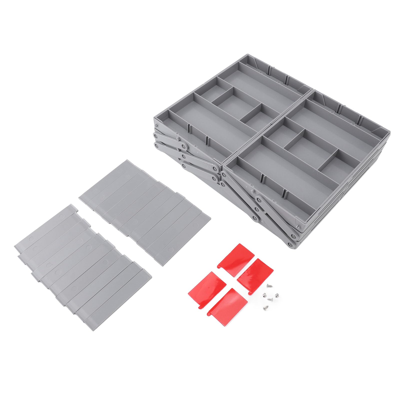 Cocoarm Vassoio Portaoggetti da Scrivania Pieghevole Espandibile in Plastica Multi Livello con Cassetti Scorrevoli a Doppia per il Trucco, Gioielli, Articoli per Ufficio, Contenitori per la (3