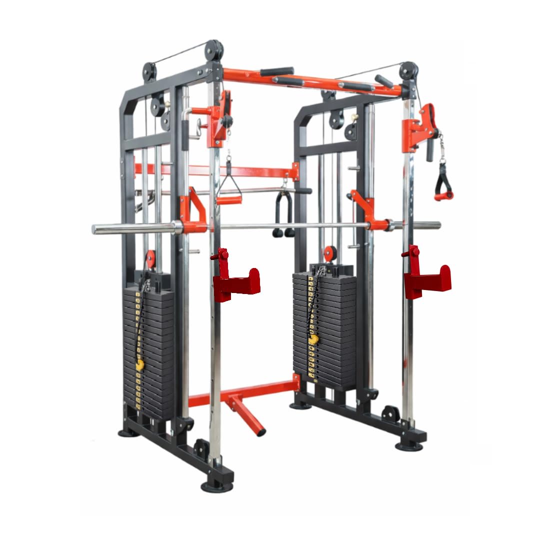 Gym24 Functional Trainer with Smith Machine – All-in-One Home Gym Machine | Chest, Bicep, Tricep,Back Workout | Ultimate Strength Training | (Iron Plate)