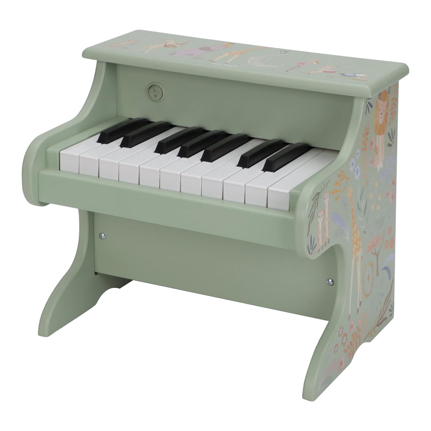 Little Dutch Kinder Piano - Klavier - Holzklavier - Holzpiano - für Jungen und Mädchen ab 3 Jahren - Unisex - Safari Friends - grün