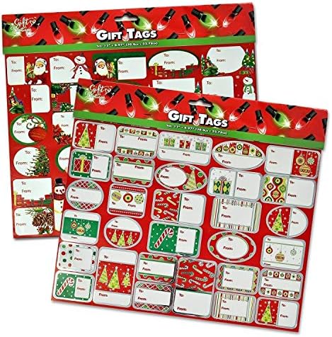 Gift Boutique - 240 Self Adhesive Christmas Wrapping Gift Tag Sticker Labels for Holiday Presents & Packages 60 Elegant Silver Metallic Designs Peel & Stick Personalized Name Tags Write On to