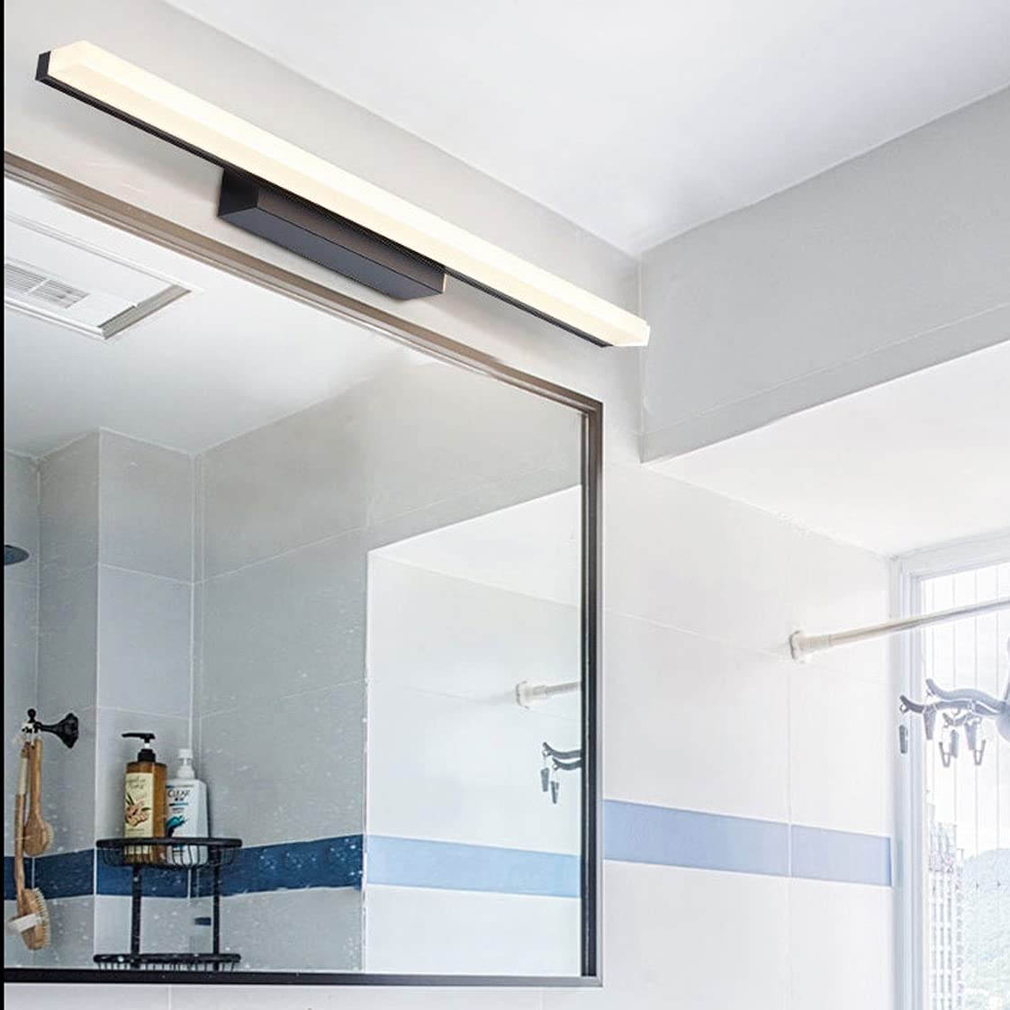 Luce specchio bagno, Lampada specchio per, Lampade parete con interruttore cavo Luce specchio Luci moderne specchio cosmetico in cristallo mobile toeletta, Bianco naturale 4000K
