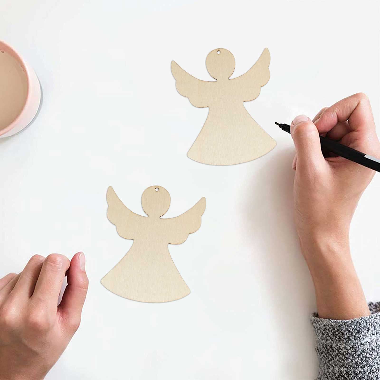 木製エンジェル Amazon.com: Creaides 20pcs Angel Wood DIY Crafts Cutouts