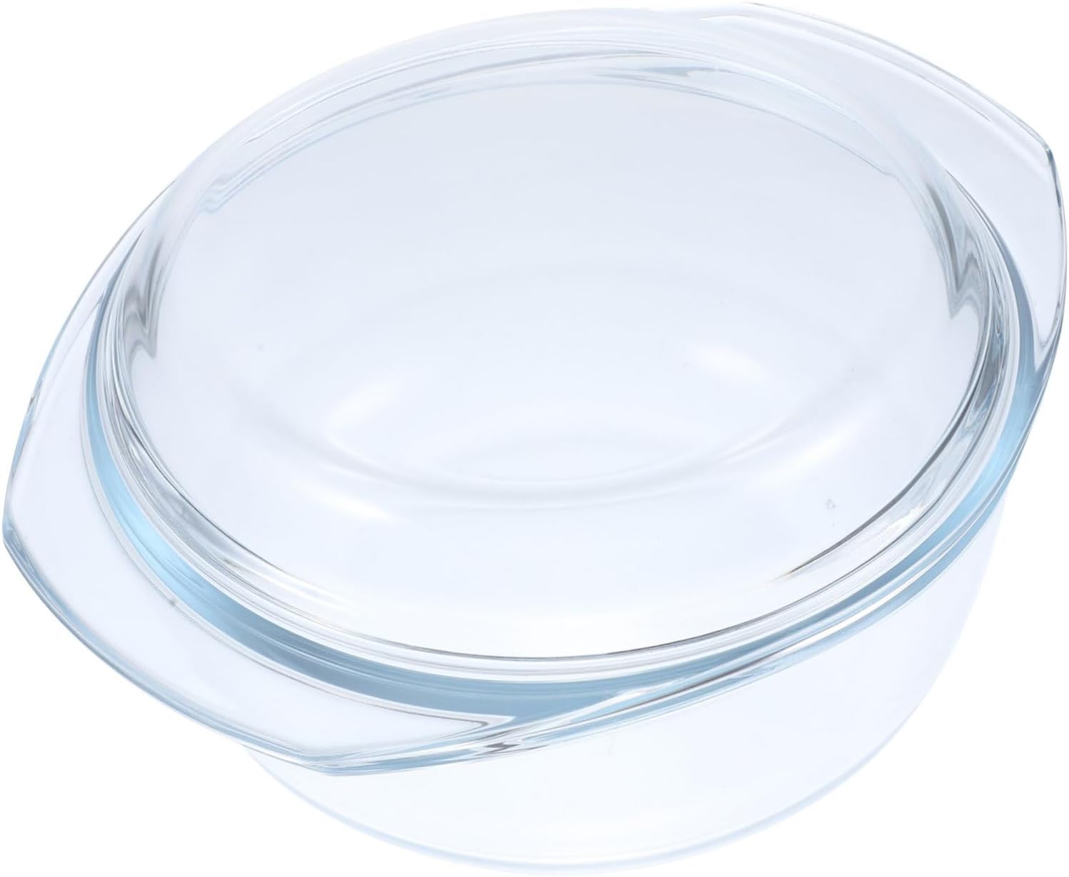 Microwave Safe Glass Casserole Bowl with Lid Round Glass Cookware for Home Kitchen for Baking Steaming and Serving