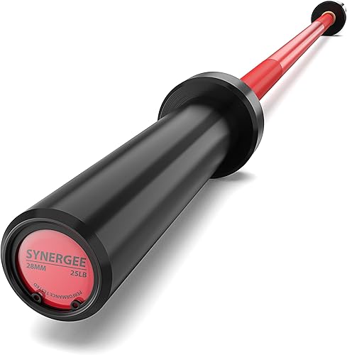 Synergee Barra de cinco pies de 25 libras con mangas de 2 pulgadas. Calificado para levantamiento de pesas. Disponible en cromo, fosfato negro y