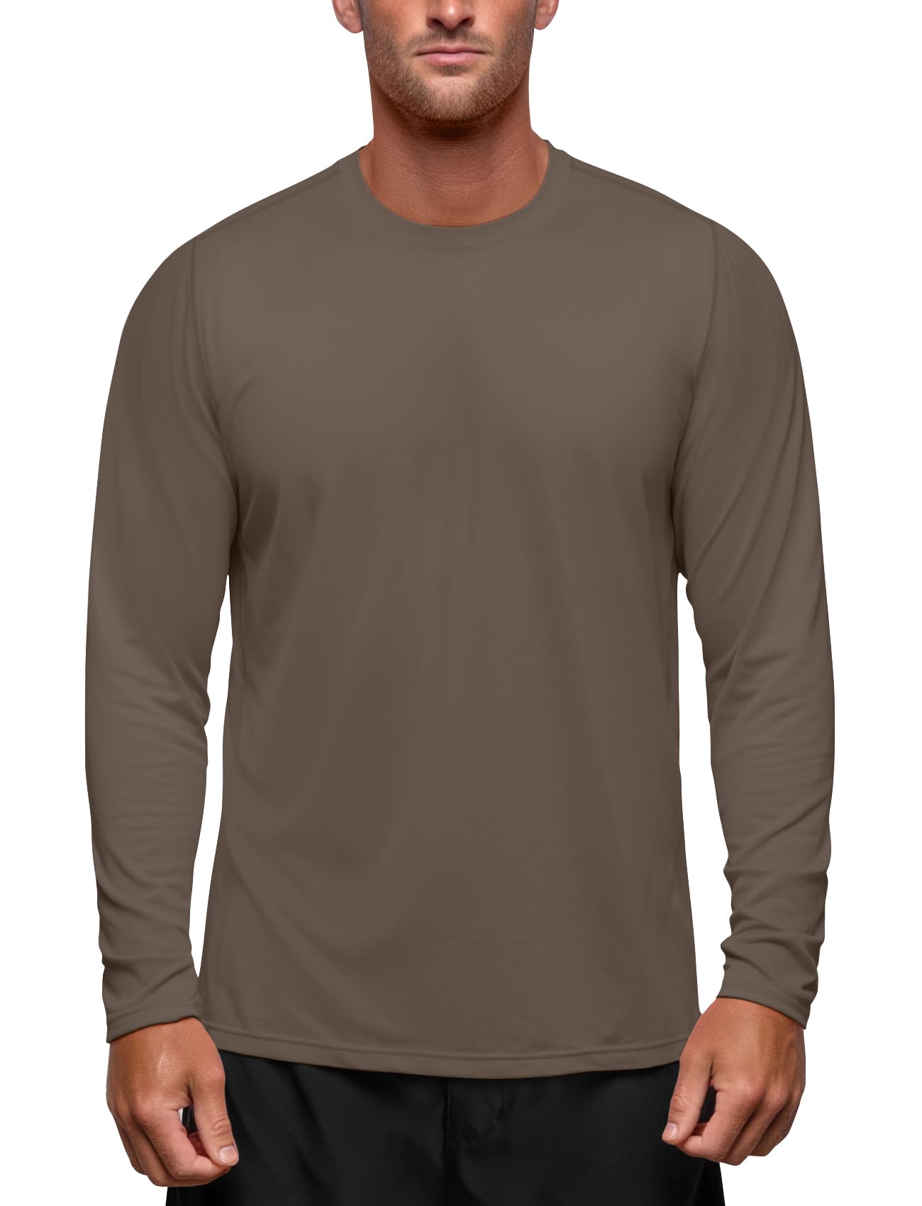 Zengjo Moisture Wicking Athletic Shirts for Men Long Sleeve Workout Running Gym Performance Tee UV/Sun Protection