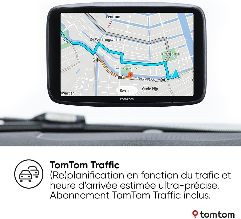 TomTom GPS GO Superior (Ecran 6 Pouces, Info Trafic, Alertes de Zones de Danger, Cartes Monde, Mise à Jour Rapide Via WiFi, Prix du Carburant, Fixation Magnétique Alimentée) - Nouveau Logiciel