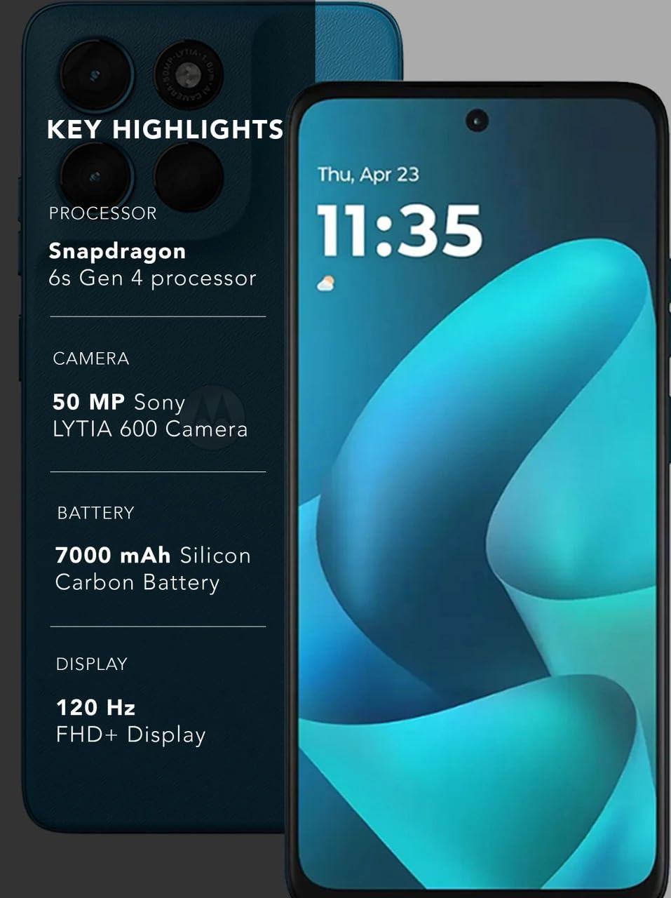 Motorola G57 Power (Corsair, 8GB RAM, 128GB Storage) | Snapdragon 6s Gen 4 Processor | 6.72" FHD+ Display | 50MP LYT-600 + 8MP Ultrawide | 8MP Selfie Camera | 7000mAh Battery, 33W TurboPower | IP64-image-36