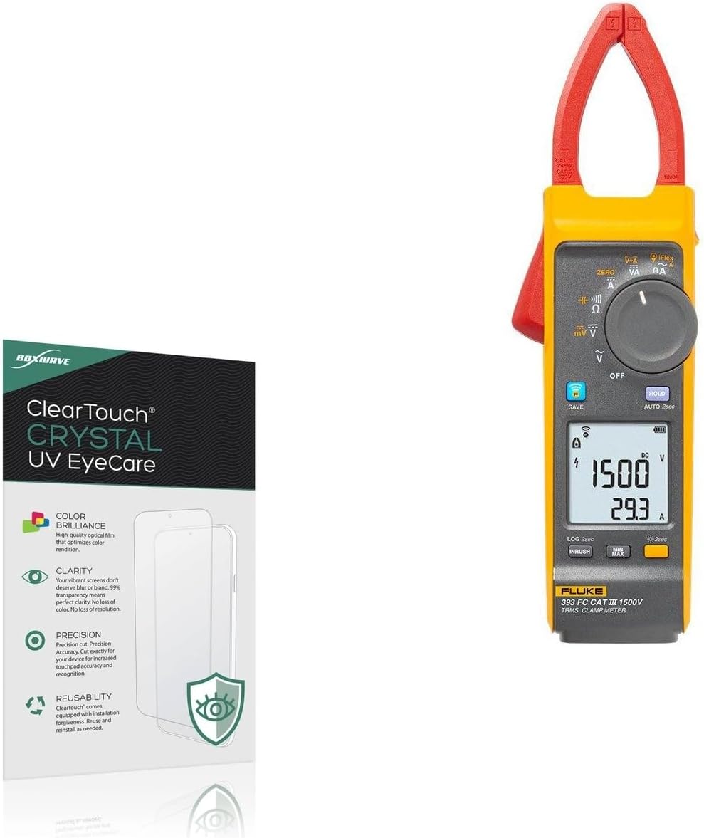 BoxWave Screen Protector Compatible With Fluke 393 FC - ClearTouch Crystal Anti-UV EyeCare (2-Pack), Filters out Harmful Blue Light Reduce Fatigue