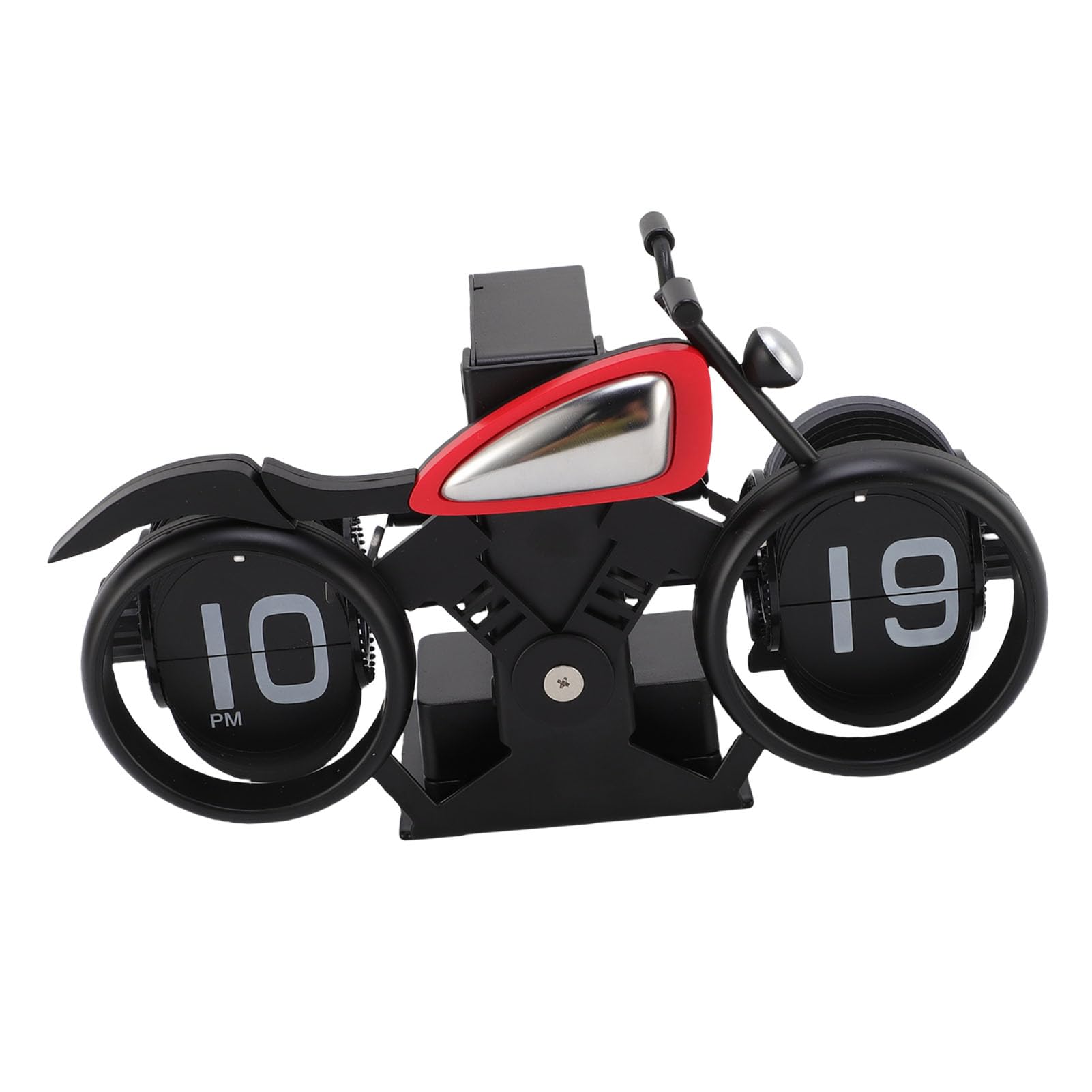 aqxreight Retro Motocyklowy Zegar z klapką Mechaniczny Zegarek na Biurko z funkcją Automatycznego Przewracania Stron i Przypomnieniem, Wielofunkcyjny Zegar Nablatowy do Biura, Gabinetu i Wystroju Domu
