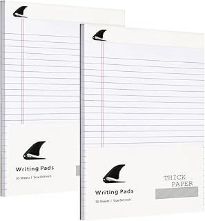 ZUFECY 5"x8" Legal Note Pads, 2-Pack College Ruled Paper, 30 Sheets Micro-Perforated Writing Pads with Smooth Writing Paper (Gray Lines)