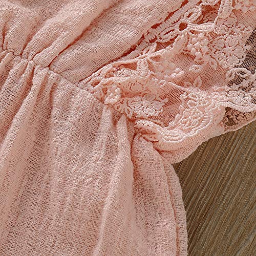 Macaquinho para bebês meninas de cor lisa com babados e faixa de cabeça