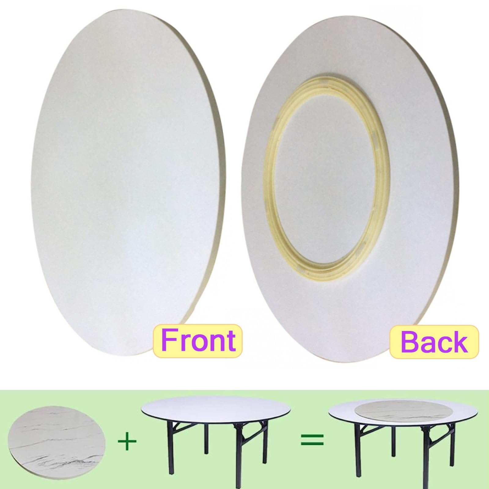 SAGIDAR 360° Plateau Rotatif D'affichage, Assiette De Service Rotative Ronde, Plat Rotatif en Bois, Pas Facile À Incliner, Base en ABS, pour Les Réunions De Famille, Les Fêtes d'anniversaire