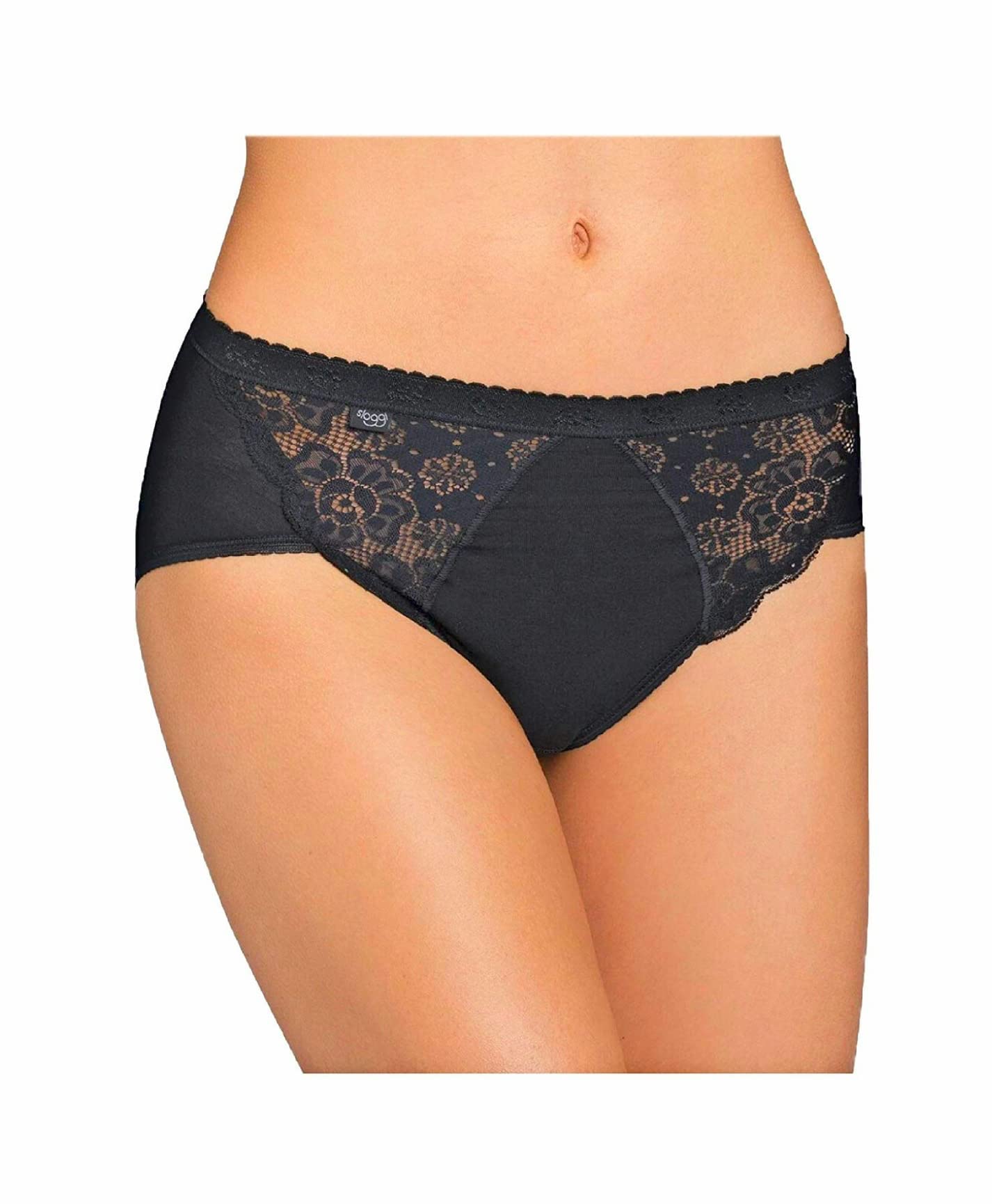 Sloggi Chic Midi, Offerta 4-6-8-10 Pezzi, Slip Donna Midi in Pizzo Midi Slip Donna in Cotone