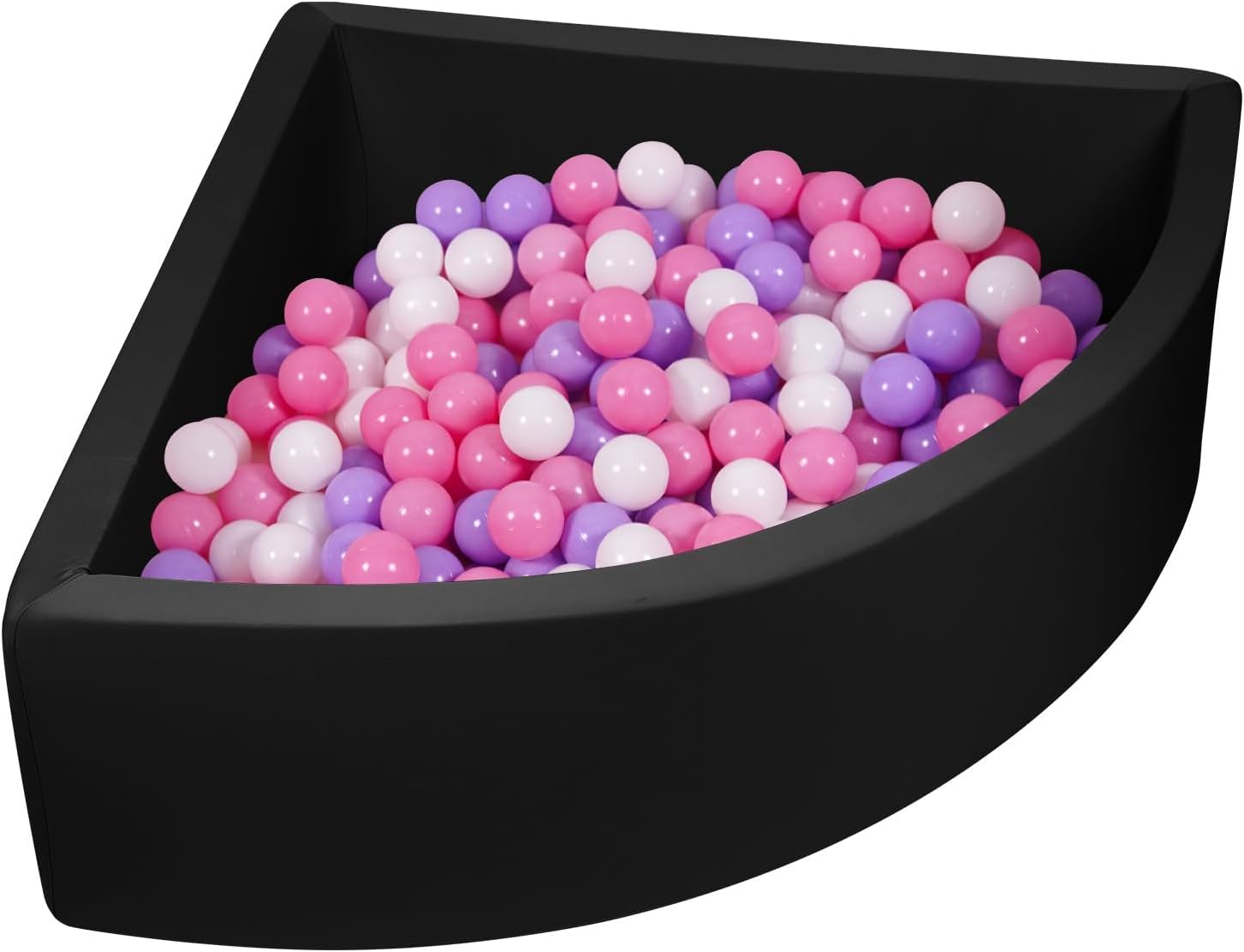 UHAPPYEE Ball Pit Black,Sector Foam Ball Pits for Toddlers,Ball Pit Pool Playpen Foldable & Portable Soft Ball Pool 35.4”x 11.8”