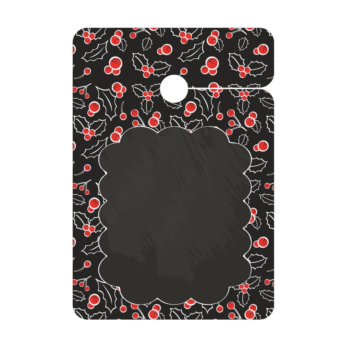 10 x 8 schöne Weihnachts Geschenkanhänger farbig, Papieranhänger für Weihnachten im Tafel Look mit roten Beeren zum Beschriften, für Geschenkverpackung • um Geschenke schöner zu schenken