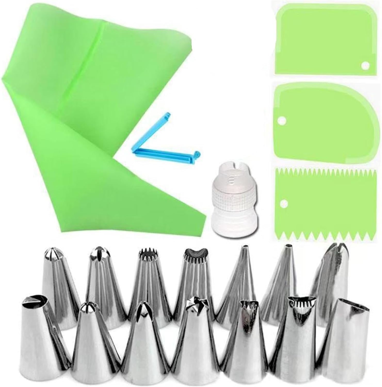 14/20Pcs Piping Nozzle Set,Cake Decorating Nozzles, Pastry Baking Supplies(14Pcs White)