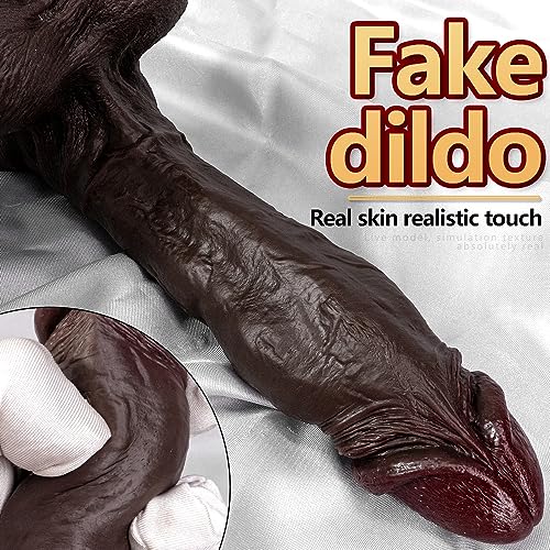 Jixaxe Riesiger Realistischer Dildo mit Große Saugnapf, Dicker Natur Echte Penis Weichen Zwei Layer Silikon XXL Lange Dildos Echten Adern und Prallen Hoden Sexspielzeug für Frauen (S: 17.5 * 4.3cm) – Bild 7