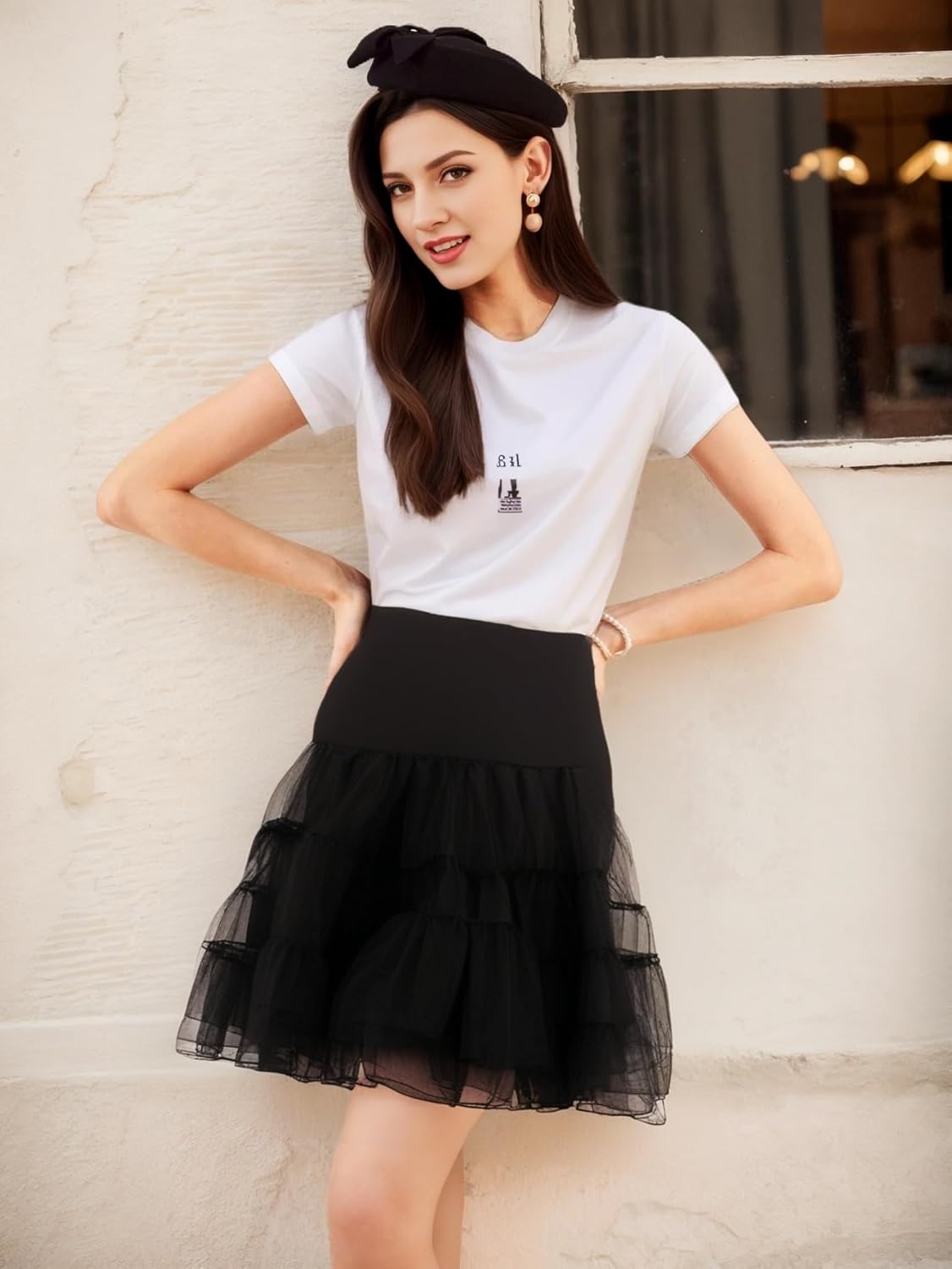 Women's 50s Vintage Petticoat 26" Crinoline Rockabilly Tutu Skirt Slip S-L… - Image 3