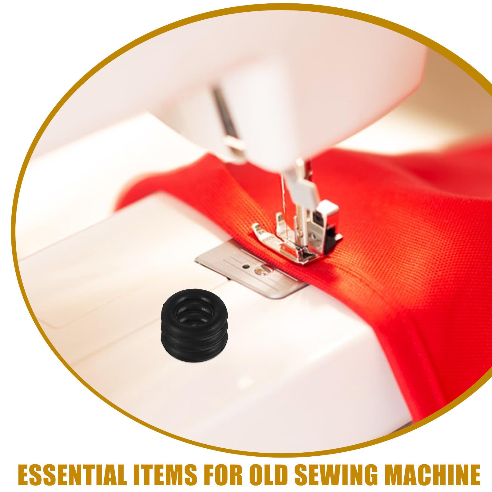 Enrollador de máquina de coser de goma negro, 5 piezas, accesorios para máquina de coser doméstica, compatible con Butterfly, Flyingman y Bee