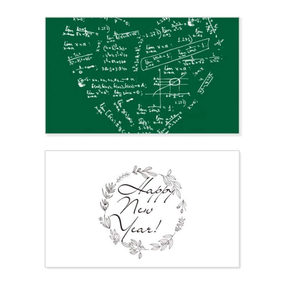 Tarjeta conmemorativa de Año Nuevo con fórmulas matemáticas y diseño pintado para mensajes 5
