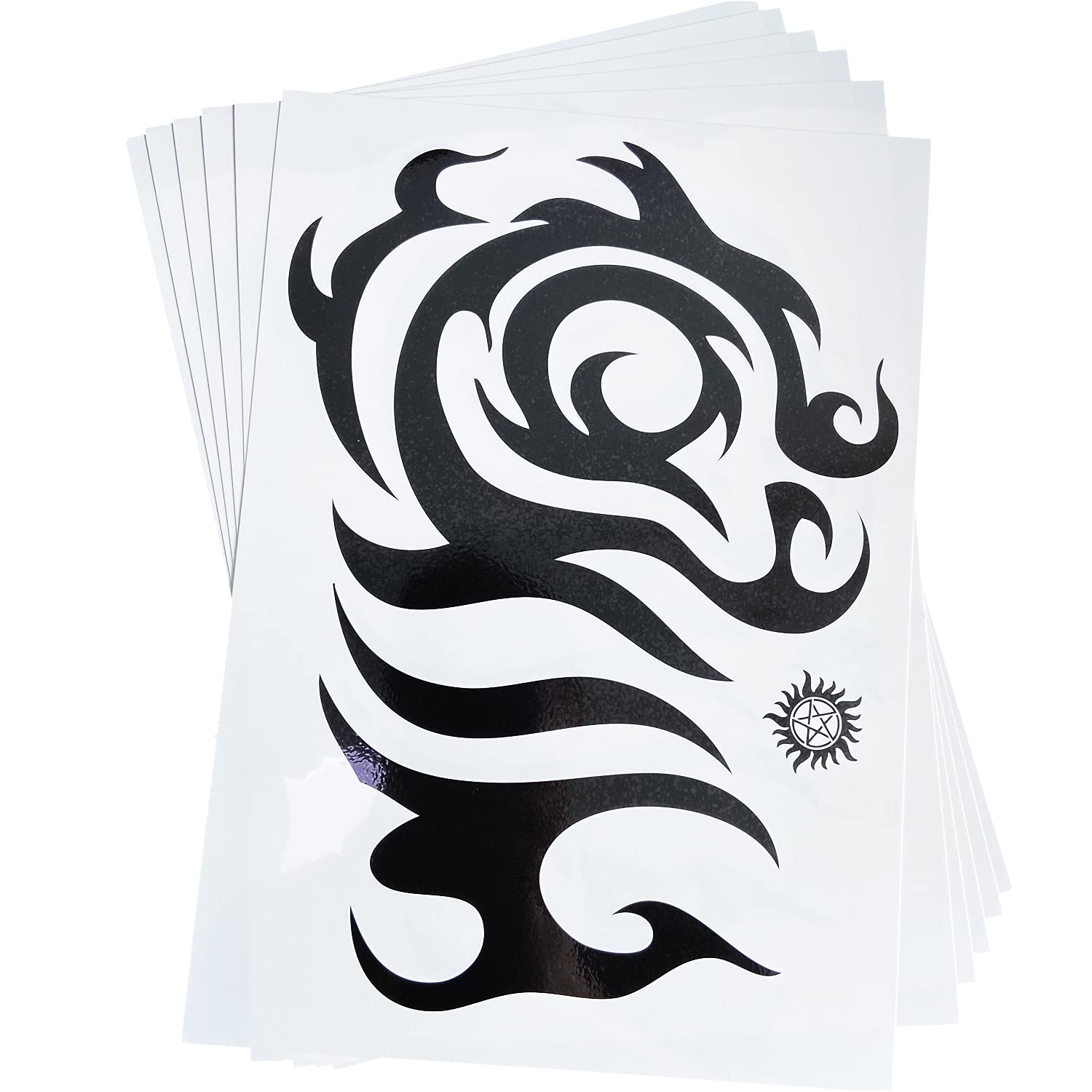 Barbed Wire Temporary Tattoo, Large Barb Wire Tattoo Pamela Anderson Costume Black Fake Tattoos for Halloween Men Women Guys Body Art, 6-Sheet : Beauty & Personal Care