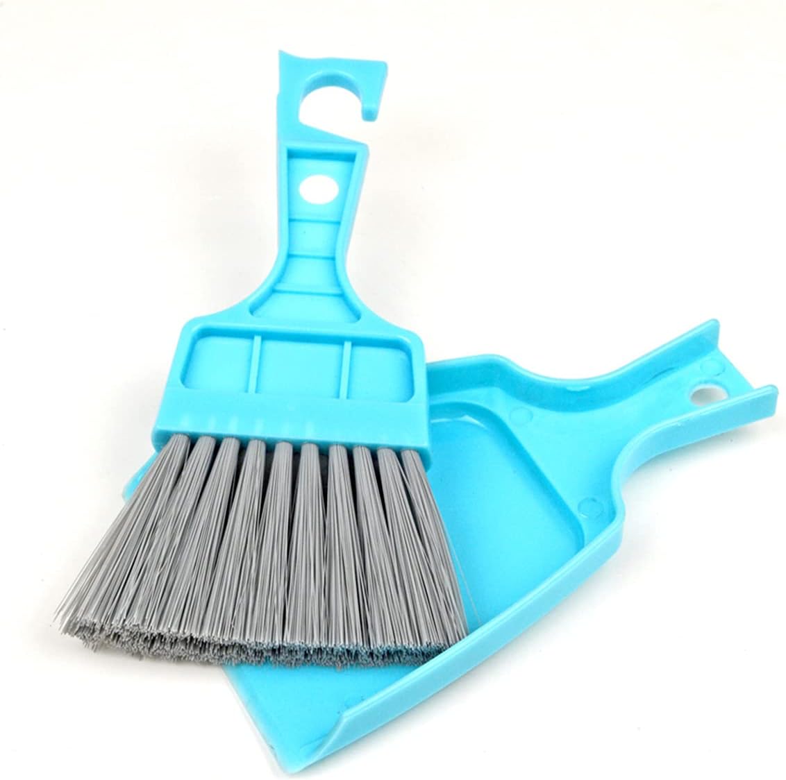Mini Dustpan and Brush Set,Compact Dust pan and Hand Broom Set,Blue : Health & Household