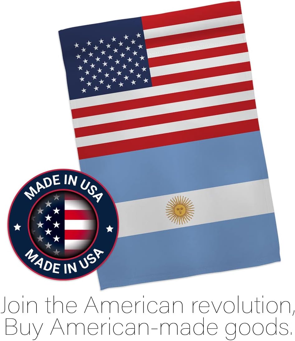 World Cup Argentina USA Friendship Flag Home Decor Banner Room Wall Art Patio Porch Lawn Garden Outdoor Decorations Tapestry Yard Signs FIFA Gifts Sports Fan Trophy Soccer Game Football Made In USA