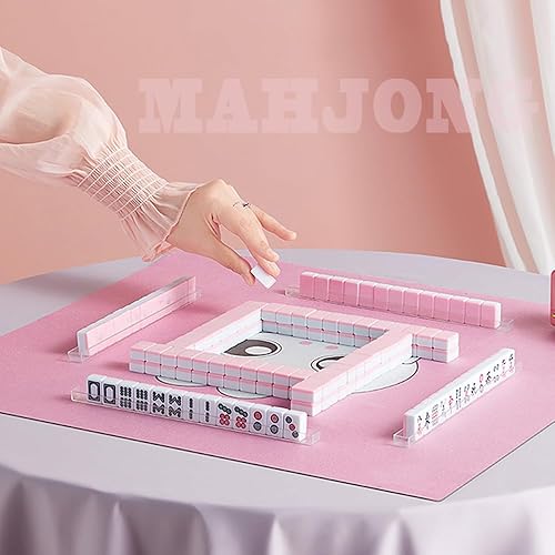 Miniatura 8 de drizzle Mini juego de mahjong de viaje rosa de 0.78 pulgadas con instrucciones (idioma español no garantizado), 146 azulejos portátiles, para
