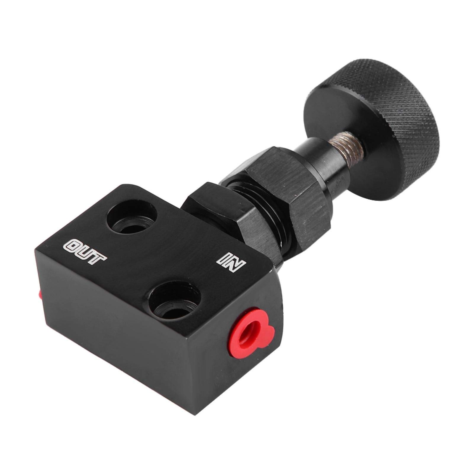 Valve de frein, valve de dosage de frein, valve de dosage de frein Régulateur de pression de valve d'arrêt de frein de sport automobile universel(Le noir)