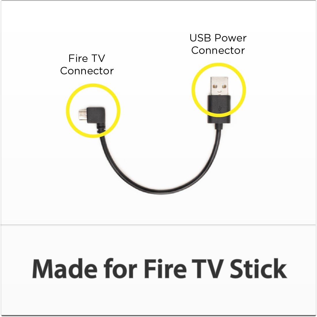 Mini USB Cable for Powering Fire TV Stick [NOT Compatible with New FIRE TV Stick]