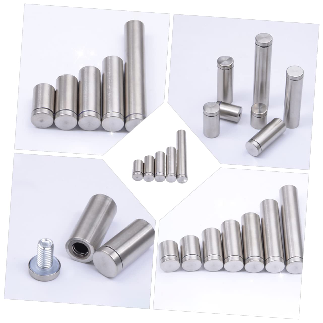 Zerodeko 12pcs Sign Standoff Nails Advertising Screws Wall Mount for Home Office Restaurant