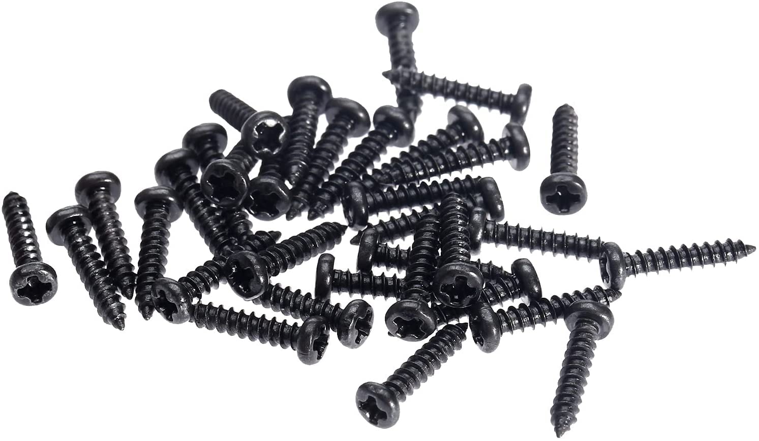 BATLAM 100 Uds M2x10mm Cabeza Phillips Micro Tornillos para Ordenador portátil Cabeza Plana autorroscante electrónica pequeña máquina de Madera Tornillos Negro