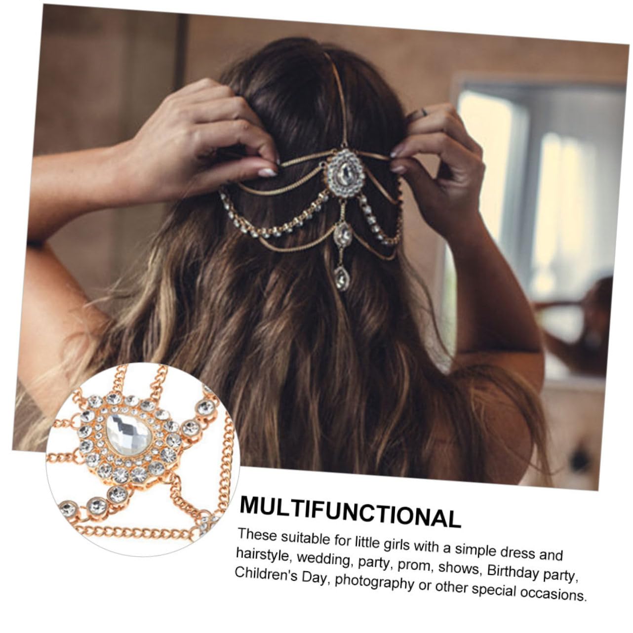 FRCOLOR 3stücke Ethnisches Haarband Mit Quasten Und Strass Goldfarbene Kopfbedeckung Für Hochzeiten Partys Und Besondere Anlässe Bequemes Haaraccessoire Für Damen Und Mädchen