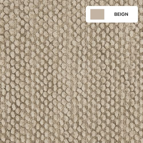 Image of haus & kinder Cotton Chenille Door Mat 1700 GSM | Ultra Soft Absorbent Anti Skid Bath Mat for Bathroom, Entrance & Kitchen | Thick Floor Mat | Beige | 45 x 70 cm