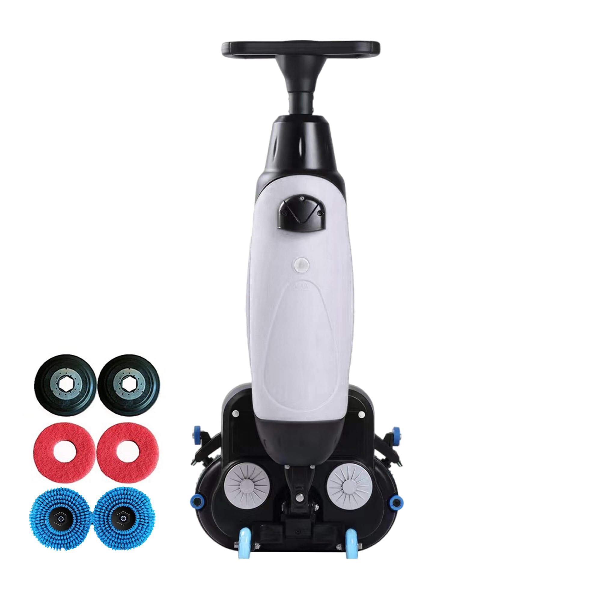 Depurador de suelo de hormigón, limpiador industrial con ancho de limpieza de 17 pulgadas, cepillos dobles y cabezal giratorio de 360° para uso doméstico, oficina y hotel