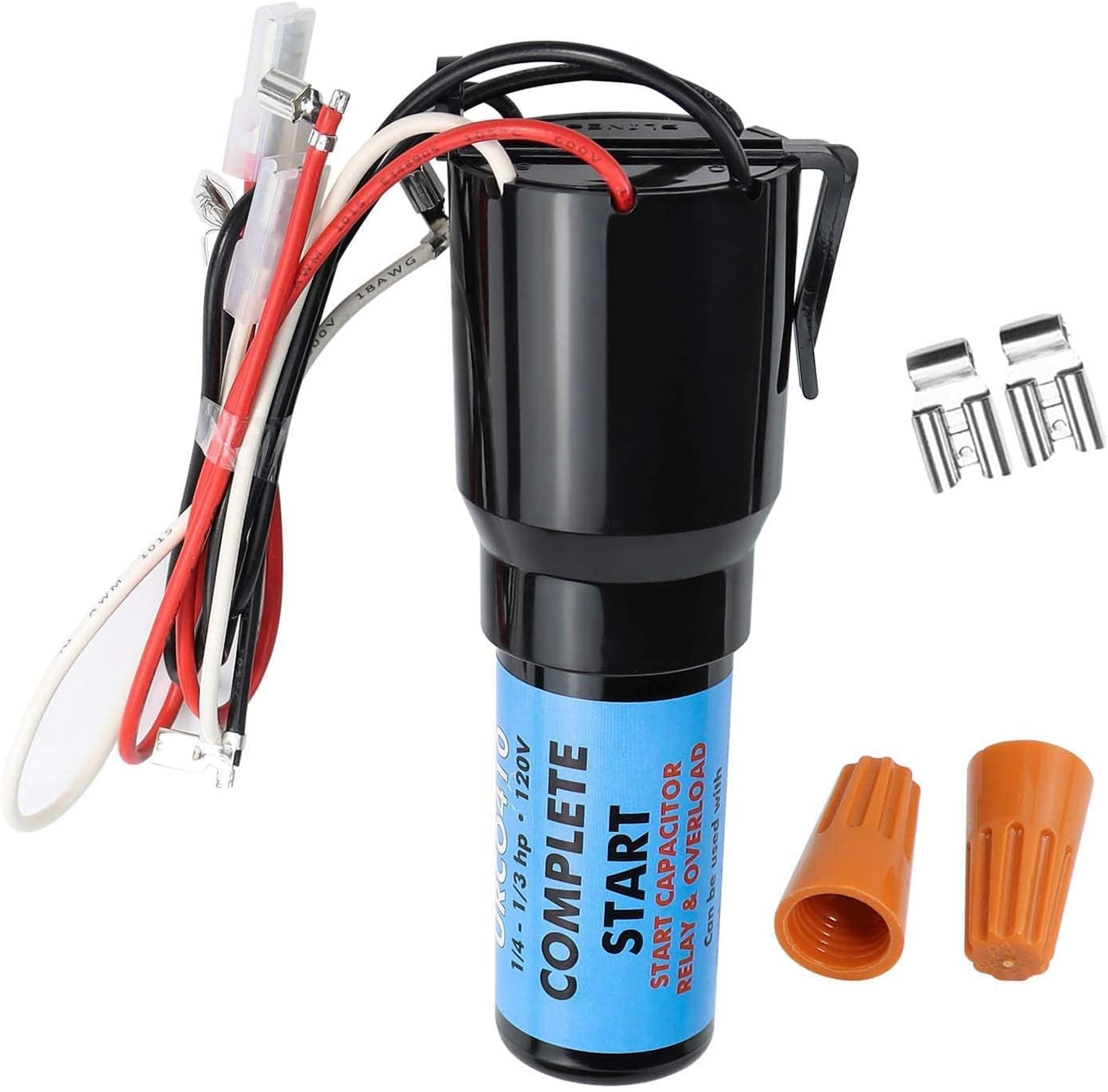 Upgrades URCO410 3 in 1 Hard Start Kit for Refrigerators & Freezers by AMI PARTS -1/4 to 3 in 1 Start Relay - Compressor Hard Start Capacitor 115VAC