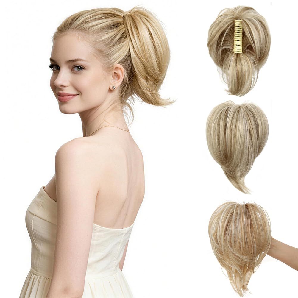Claw Clip Hair Extensions - Messy Bun Style for Women