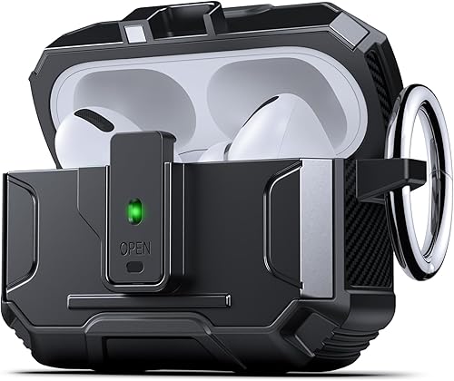 DASFOND Armor - Funda rígida para auriculares Airpods Pro, grado militar, protección completa, a prueba de golpes, soporte de carga inalámbrica con