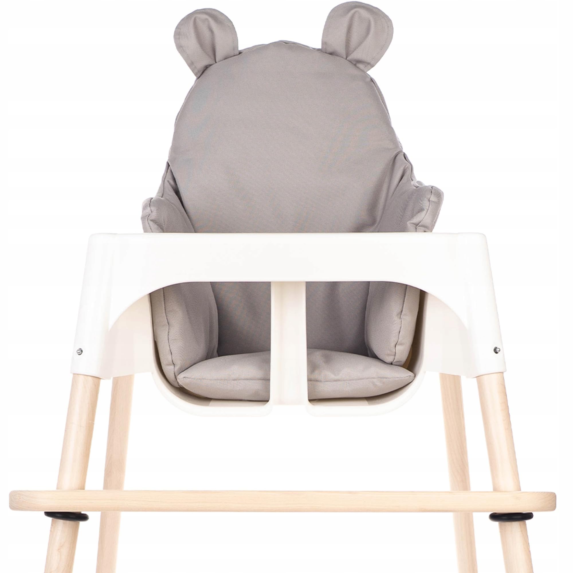 Sitzkissen kompatibel mit Ikea Antilop Hochstuhl – Hochstuhl Sitzbezug – Stuhlkissen für Kleinkinder – Handmade Baby Kissen - antiallergisch – Handgefertigt – Teddy - Grau