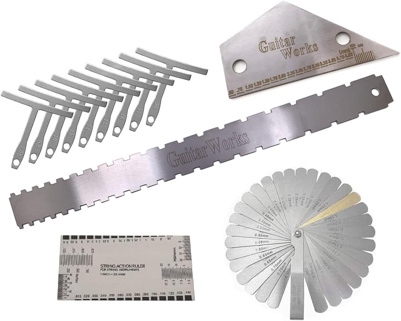 Guitar Luthier Tools Set Including Guitar Radius Gauge,String Action Ruler Gauge