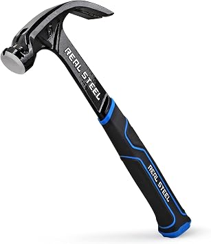 Real Steel 15 Oz One Piece Forged Curve Claw Framing Hammer with Cushion Grip 0516