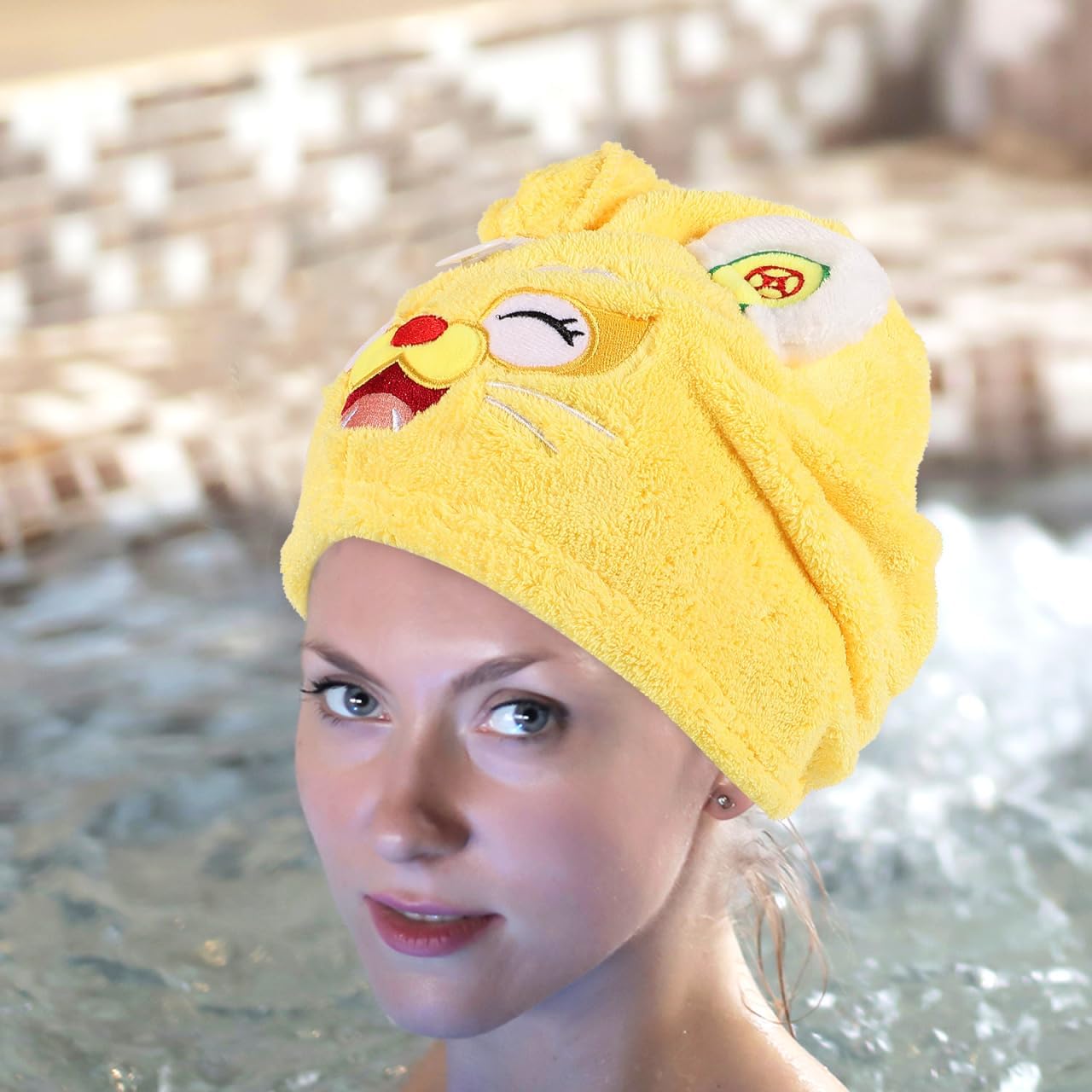 FRCOLOR Women Hair Towel Wrap Hair Drying Towel Hat for Wet Quick Absorbent Turban Soft Lightweight Head Wrap for Home Spa Travel Salon Pool