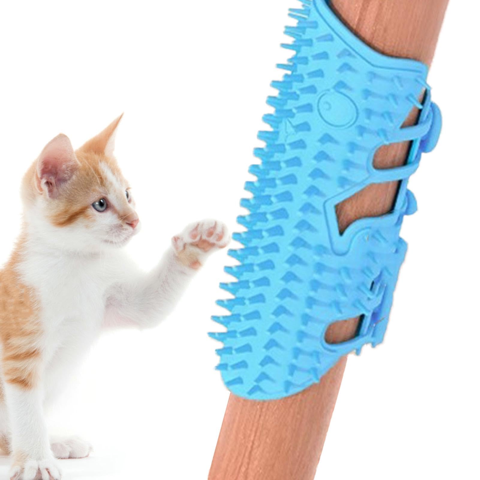 Katzenwandbürste, Katzenpflegebürste - Eckkitzelkamm - Silikon-Katzen | Ecken-Massagekamm, verstellbare Katzenpflege-Haarbürste für Tischbeine, Klettergerüst