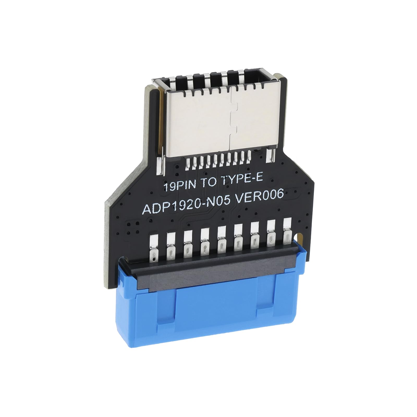 Adapter 180 stopni USB 3.0 19-pinowy wewnętrzny nagłówek do USB 3.1/3.2 typu C 20-pinowy adapter przedłużający do portu panelu przedniego typu E do komputerów PC