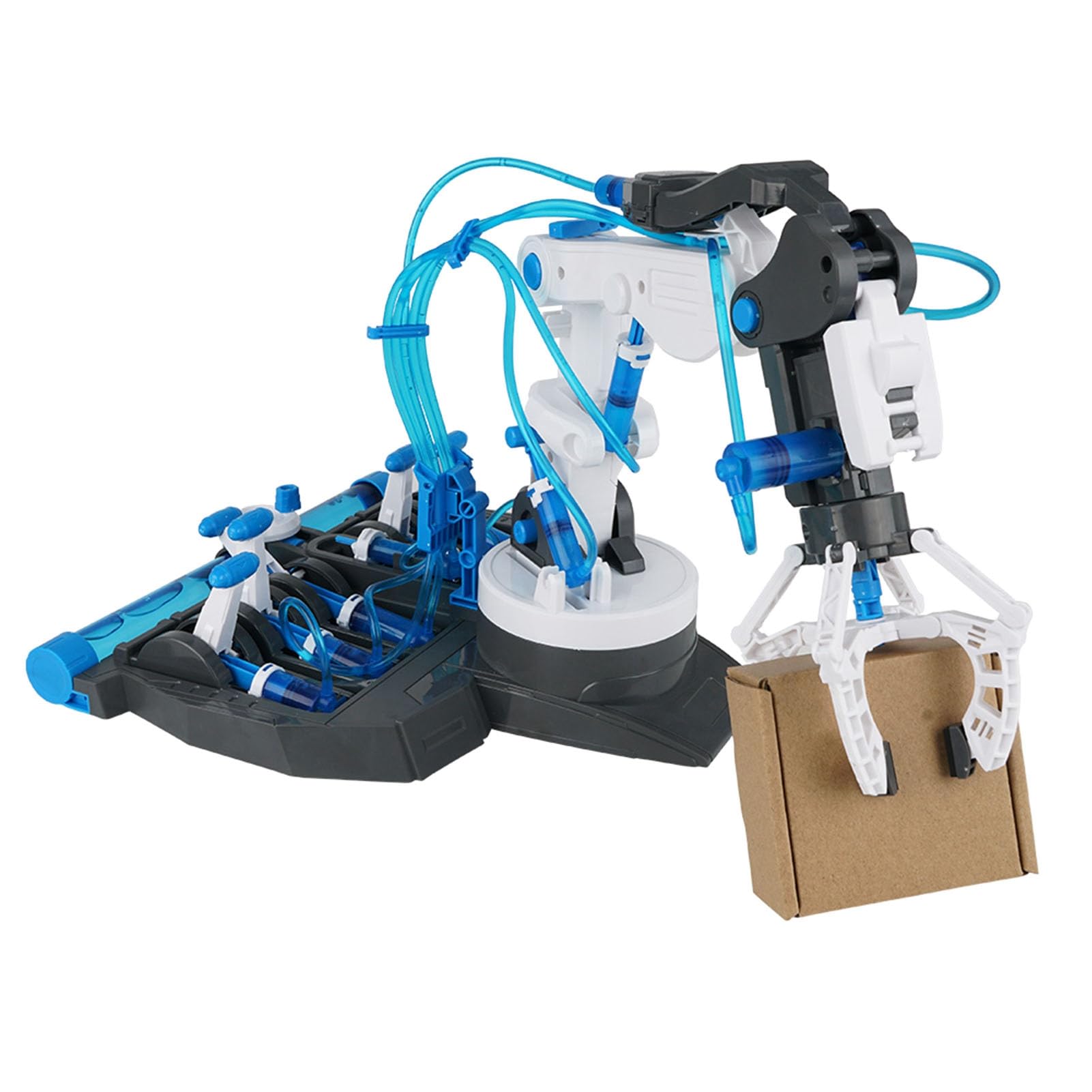 Kit Braccio Robot Idraulico Fai-da-te per Bambini, Giocattolo Educativo Braccio Meccanico, Assembla con funzionalità 3 in 1, Materiale Plastico Resistente (101 blu)